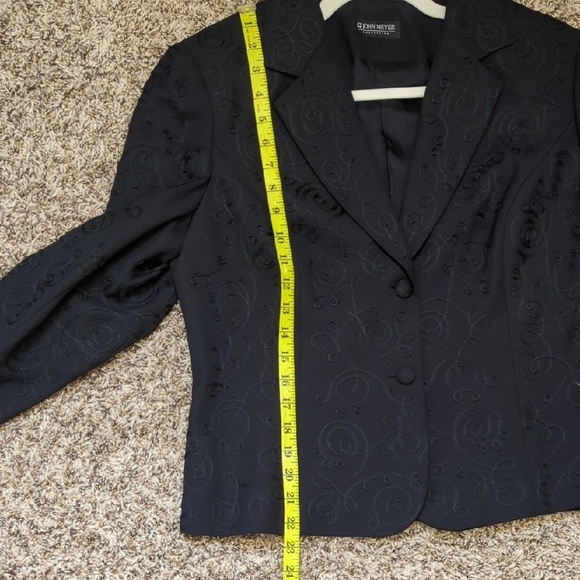 John Meyer Collection womens black swirl embroidered blazer - Picture 11 of 14